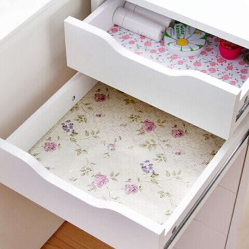 200CM Flower Dots Sticker Shelf Cabinet Drawer Liner Kitchen Cupboard Table Mat