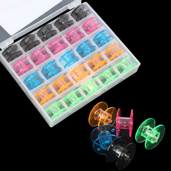 25pcs Empty Colorful Plastic Sewing Machine Bobbins Spools Brother Babylock Sin