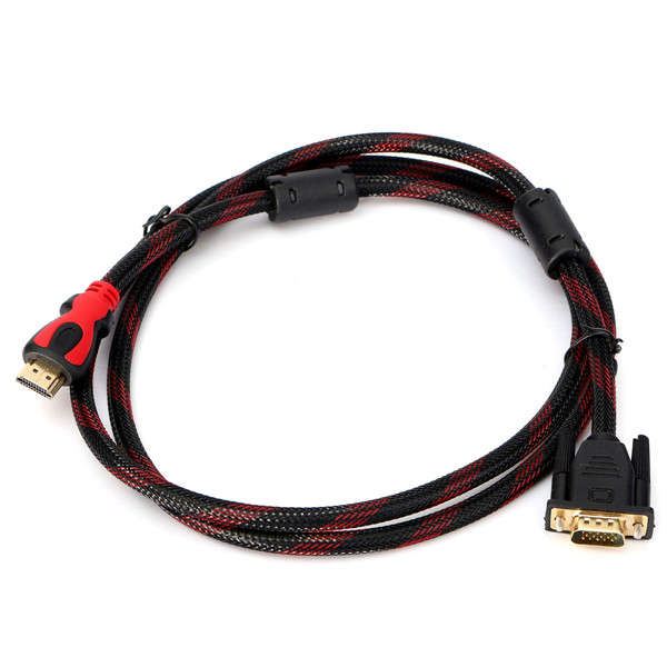 1.5M Full 1080P HDMI Male to 15 Pin VGA Adapter Converter Connector Cable for H