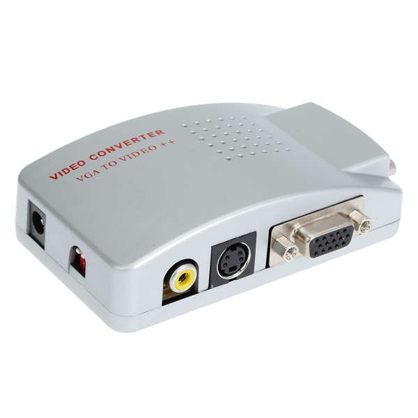 VGA To TV AV RCA Converter Video Switch Box Supports NTSC PAL System