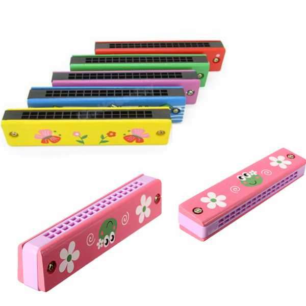 Wooden And Plastic Harmonica Music Toy Instrument for Children Kid