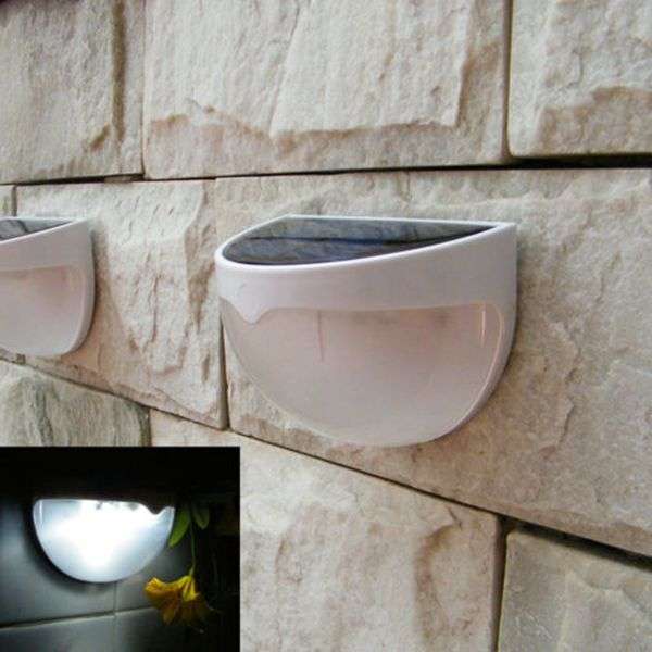 Solar 6 LED Light Outdoor Fence Roof Up-Stair Wall Mounted Yard Lamp