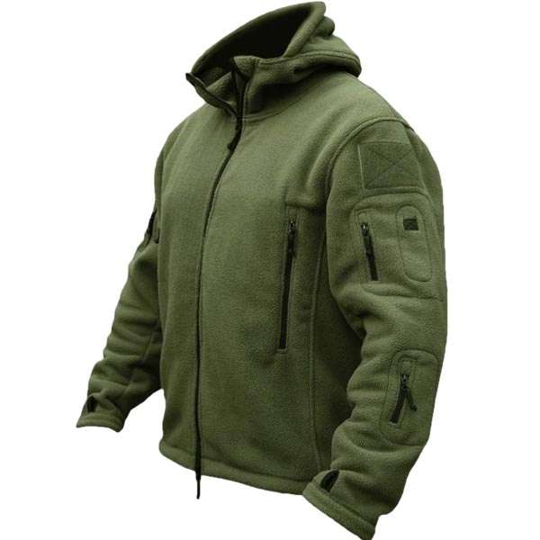 Men Tactical Military Winter Fleece Hooded Outdoor Sports Jacket