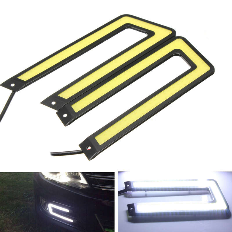 U-Shaped LED Car Fog DRL Driving Daytime Running Light Fog Light COB 6000K