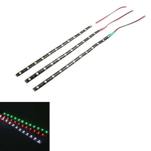 3Pcs 12V 12 LED Lighting Waterproof Boat Marine Red Green White Strip Lights