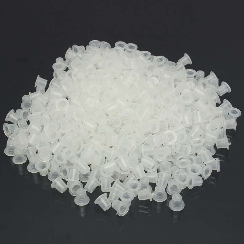 500pcs Disposable Plastic Cups Holders Tattoo Small Ink Pigment Caps