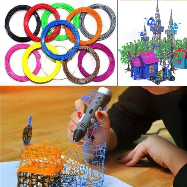 10M 1.75mm 10 Colors PLA Filaments 3D Printing Pen Printer Filaments