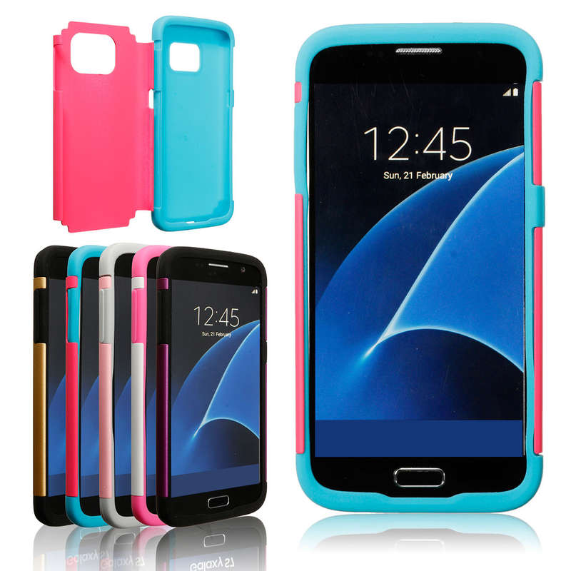 Durable 2 in 1 Hybrid Silicone+PC Case Cover Bumper Skin For Samsung Galaxy S