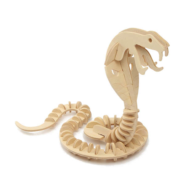 3D Jigsaw Puzzle Wooden Wisdom Development Cobra Snake Toy
