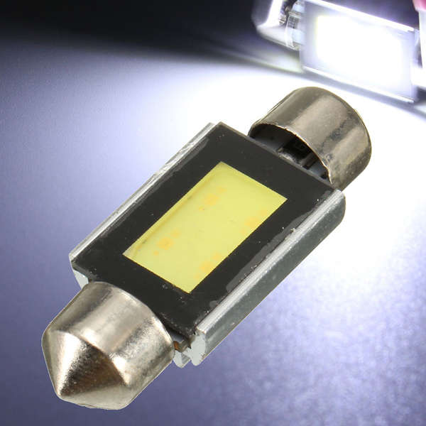 New Xenon White 39mm Car COB LED Bulbs License Plate Light Lamp 6000K 4W 12V