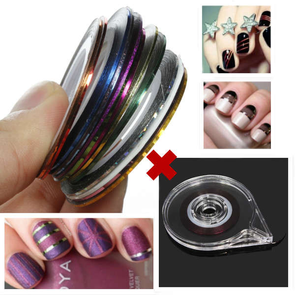 18 Colors Rolls Nail Art Striping Tape Line Sticker DIY Decoration