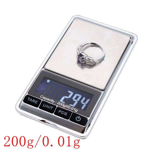 200g x 0.01g Digital Mini Portable Pocket Jewelry Weight Balance Scale