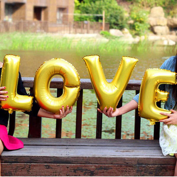 16 Inch Aluminum Foil  LOVE Balloon Wedding Proposal Party Decoration Love Ball