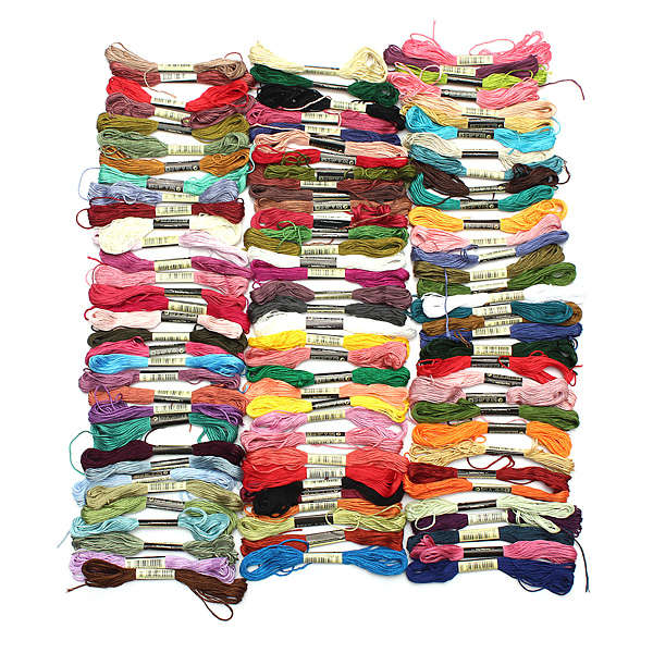 100 Different Colors Cross Stitch Cotton Embroidery Thread DIY Toy