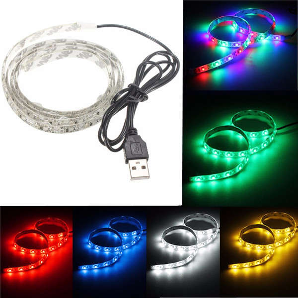 50cm USB LED Strip Light TV Background Lighting Kit RGB Warm pure White Red Blu