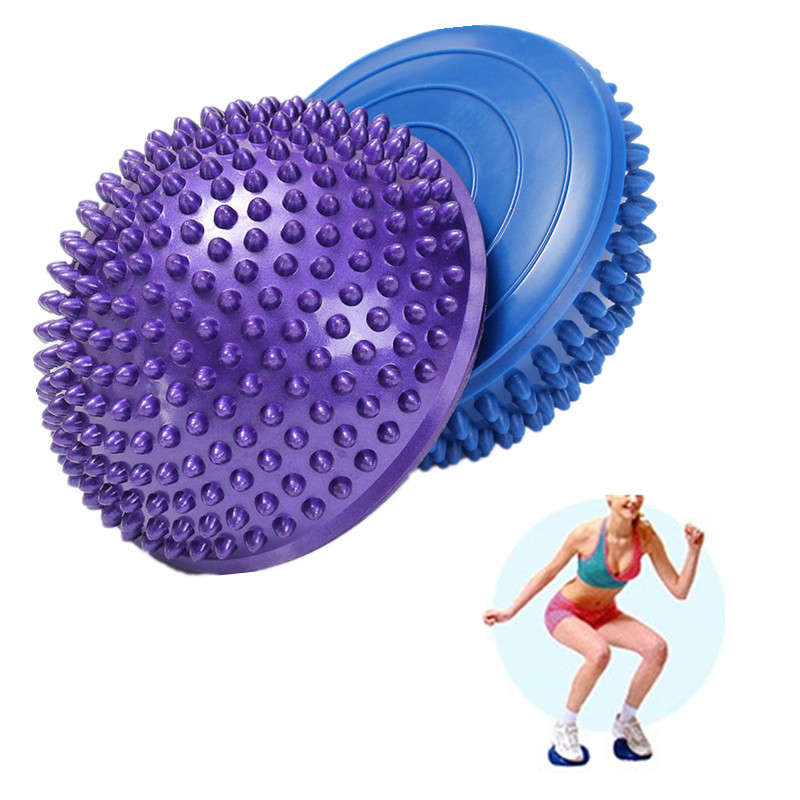 16cm Half Round Yoga Balance Spiky Massager Ball Stepping Stone Foot Sole Trigg