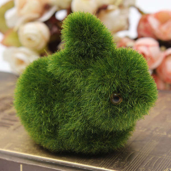 Lovely Artificial Grass Rabbit Bunny Animal Home Office Decor