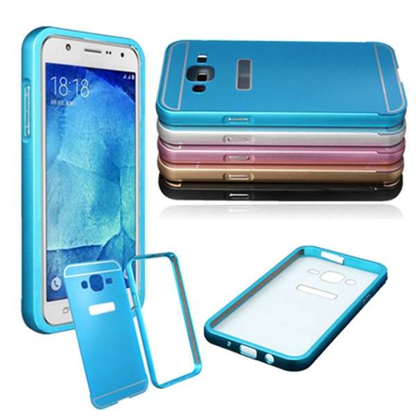Luxury Aluminum Metal Frame+Acrylic PC Back Cover Case For Samsung Galaxy J5