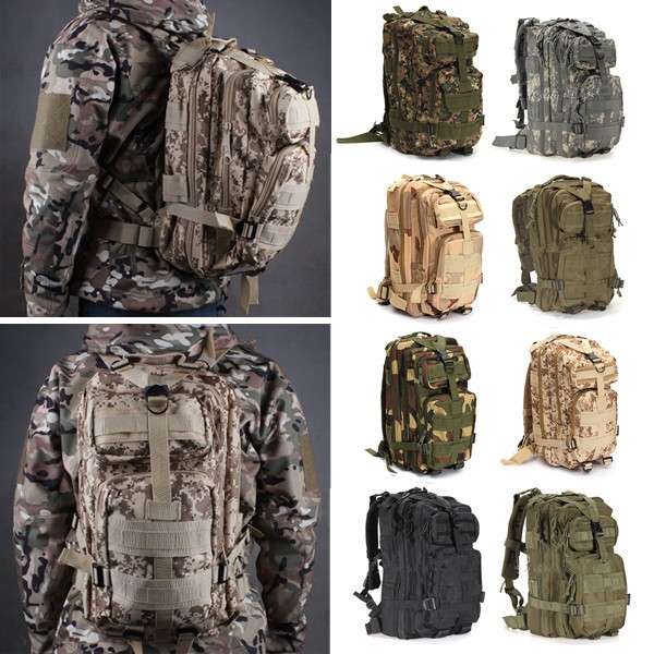 30L Military Tactical Backpack Rucksack Camping Hiking Trekking Shoulder Bag Pa