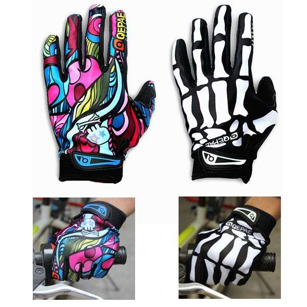 Motorcycle Racing Biker Full Finger Gloves Skeleton Skull Bone
