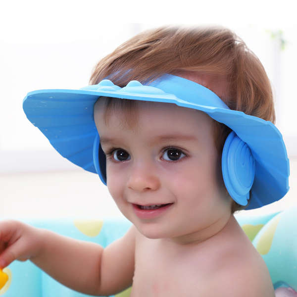 Adjust Rubber Baby Child Shampoo Shower Bathing Bath Protect Ear Soft Cap Hat