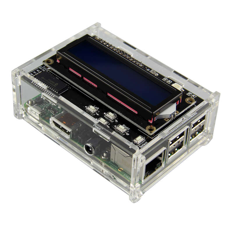16 x 2 LCD Keypad Kit + DIY Transparent Acrylic Case For Raspberry Pi