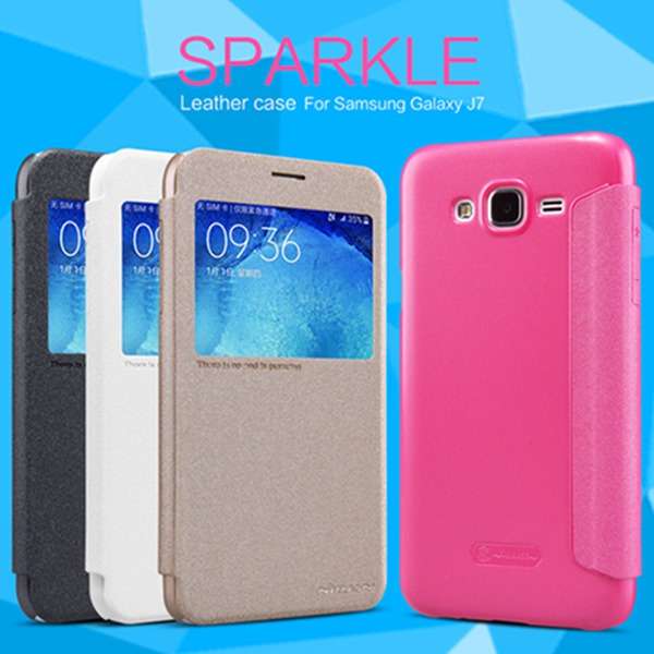 NILLKIN NEW LEATHER CASE-Sparkle Leather Case for Samsung Galaxy J7