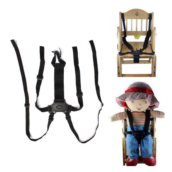5-Point Baby Safe Belt Strap-Infant Harness Stroller Chair Pram Spark Belt Black