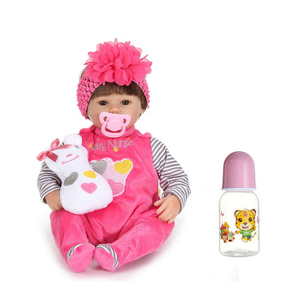 17inch Reborn Baby Girl Doll Silicone Handmade Lifelike Baby Play House Toy