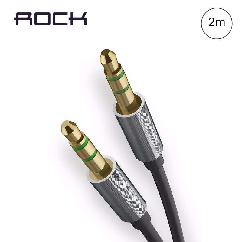 Original Rock 2m 3.5mm Aux Cable Gold Plated Audio Cable Extended Version For i