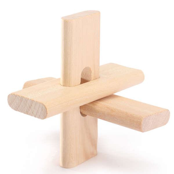 Chinese Wooden Blocks Intelligence Education IQ Puzzle Lock Toys