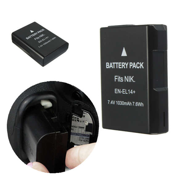 1Pcs 1030MAH 7.4V 7.6WH Li-ion Battery EN-EL14 ENEL14 For Nikon Camera
