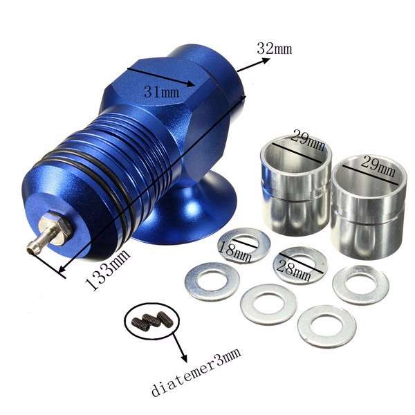 Blow Off Valve Bov Turbo Charger 30 Psi Of Boost Blue Type H-Rfl Aluminum