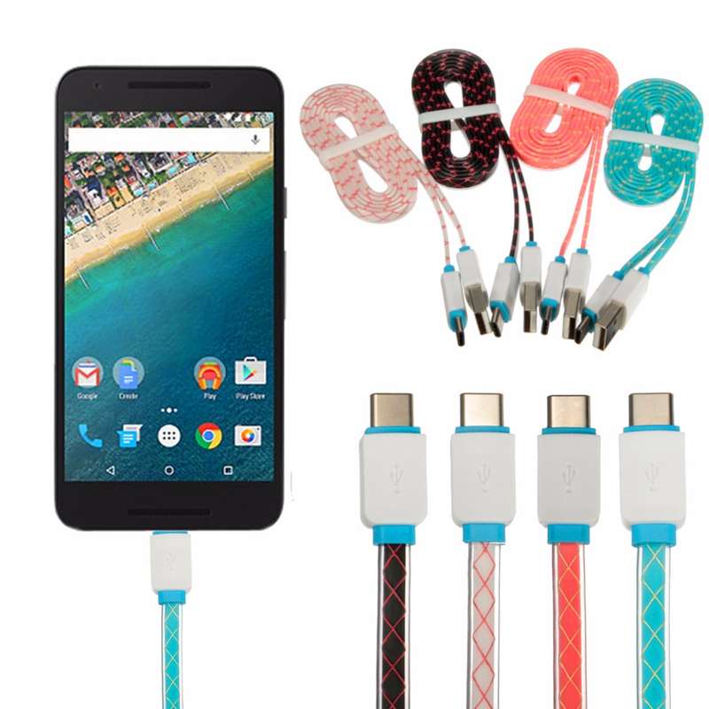 Tyep-C USB 3.1 Male to USB Strong Cord 1m Double Sided Data Charging Cable For