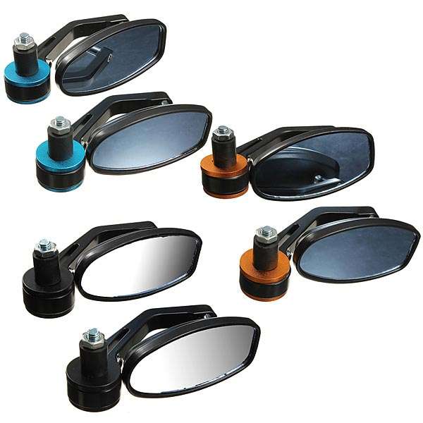 7/8 Motorcycle Bar End Rearview Mirror Aluminum Universal