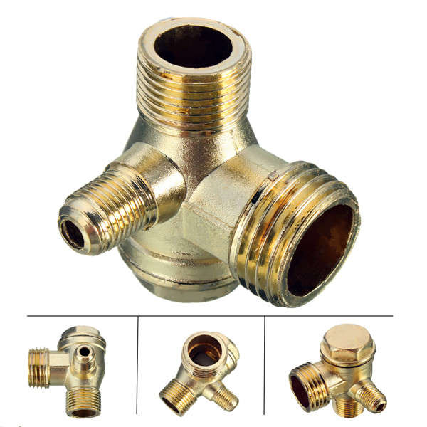 90 Degree Brass Copper Male Threaded Check Valve Connector Tool for Air Compres
