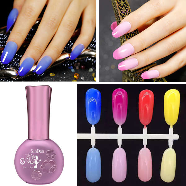4 Colors Magical Temperature Changing Soak Off UV Gel Polish Long Lasting