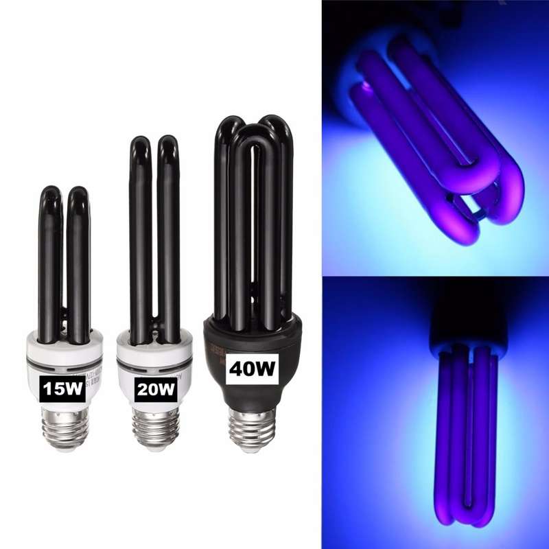 E27 15/20/40W Black UV Sterilizers Light Bulb Violet Germicidal Lamp Stage Perf