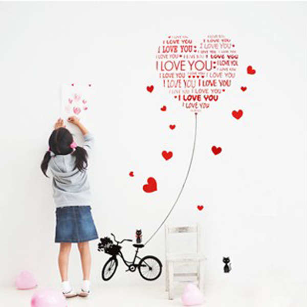 Creative Love Cat Wall Sticker Home Decoration Decal Love Sticker