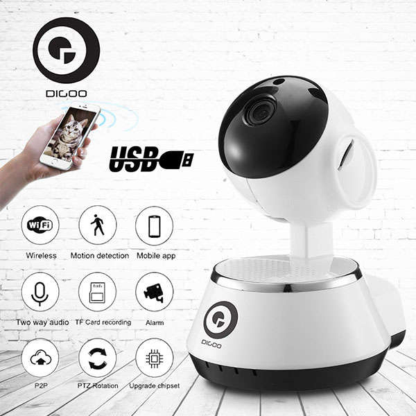 Digoo BB-M1 Wireless WiFi USB Baby Monitor Alarm Home Security IP Camera HD 720