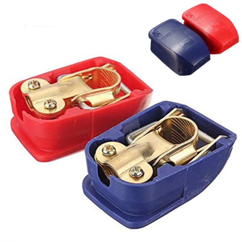 2Pcs Quick Release Clamps for 12V Round Terminal Battery Blue&Red