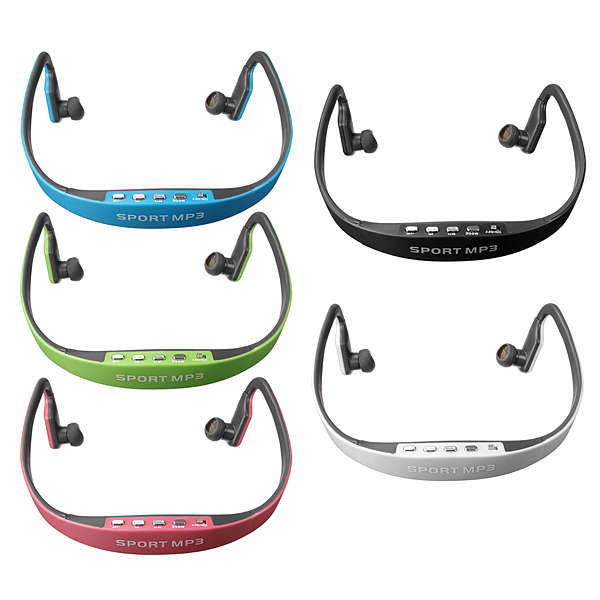 Sport Wireless Headset Headphone Earphone MP3 Music Player Micro SD TF FM Radio