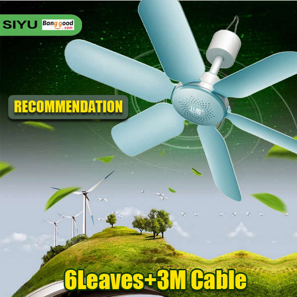 220V 7W Ultra Quiet 6 Leaves Mini Electric Hanging Ceiling Fan Anti Mosquitoes