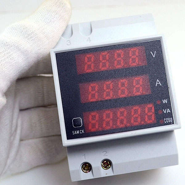 Din Rail LED AC Voltmeter Ammeter Multifunction Digital Meter