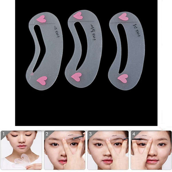 Eyebrow Shaping Stencils Template Card Make Up Thrush Tool Brow Class