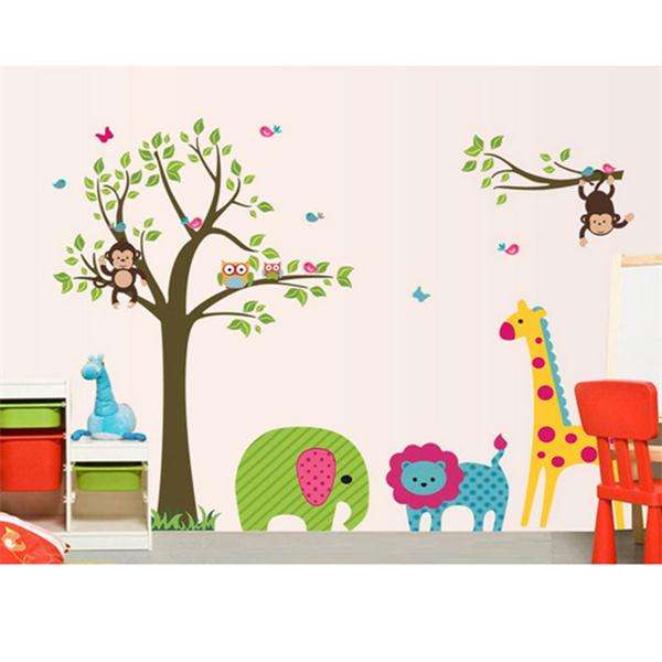 Removable Vinyl Animal Monkey Giraffe Jungle Wall Sticker Decal Paper Decor