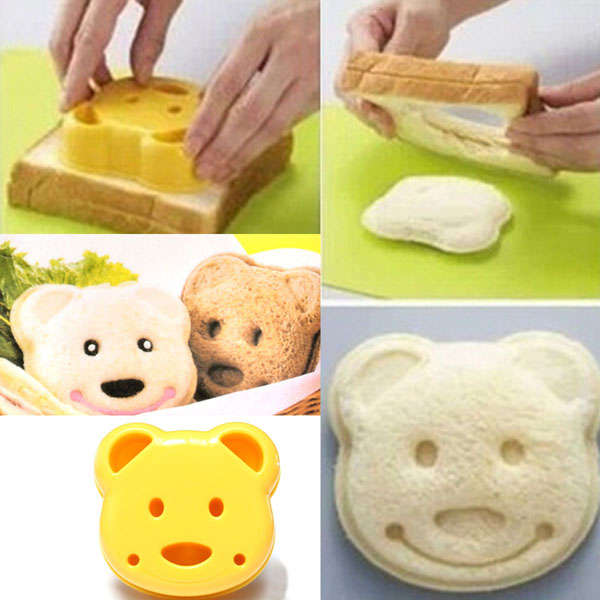 DIY Plastic Bear Cake Cutter Sandwich Toast Bread Mold Maker