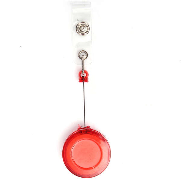 Retractable Pull Chain Badge Pass ID Card Holder Reel Recoil Key Ring Belt Clip