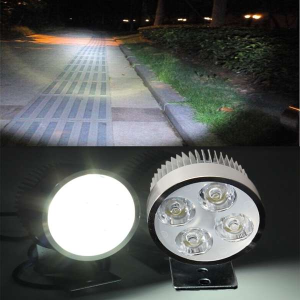 12V 1000LM 6500K White Universal Motorcycle LED Front Spot Light Headlight Lamp