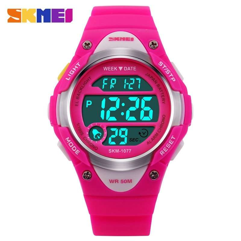 SKMEI 1077 Digital LED Waterproof Boys Girls Children Fashion Sport Watch
